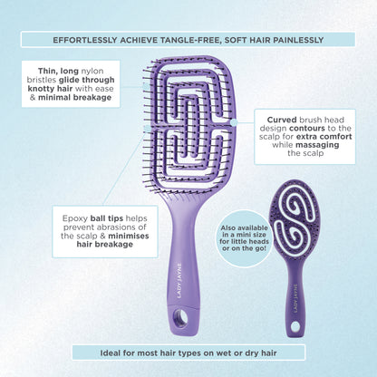 Flexi-Glide Small Detangling Hair Brush in use