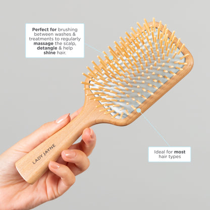Stimulate & Detangle Paddle Hair Brush, Medium Long, Normal to Thick Hair in use