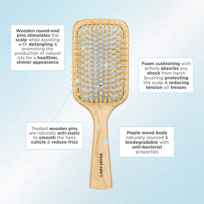 Stimulate & Detangle Paddle Hair Brush, Medium Long, Normal to Thick Hair in use