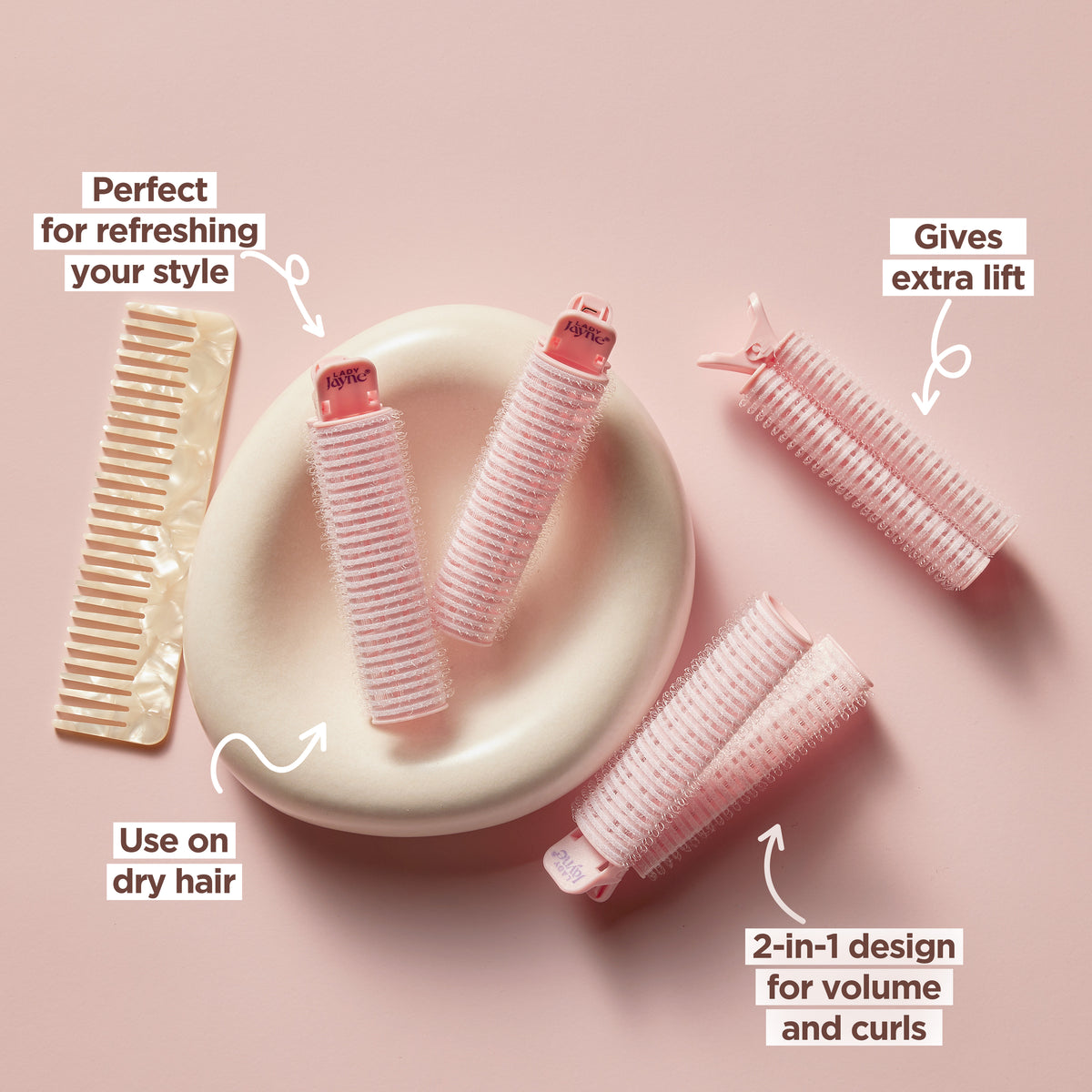 2-in-1 Volumising Hair Roller Clips