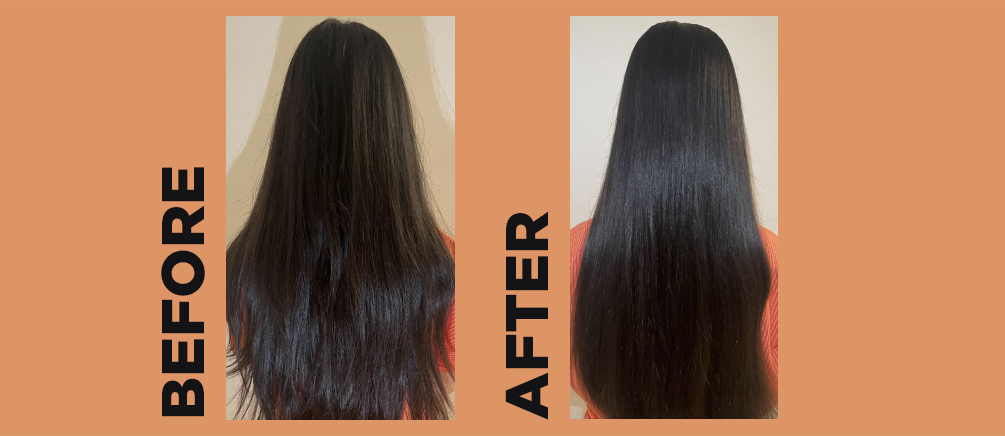 Salon Pro Rechargeable Heated Straightening Brush Before & After